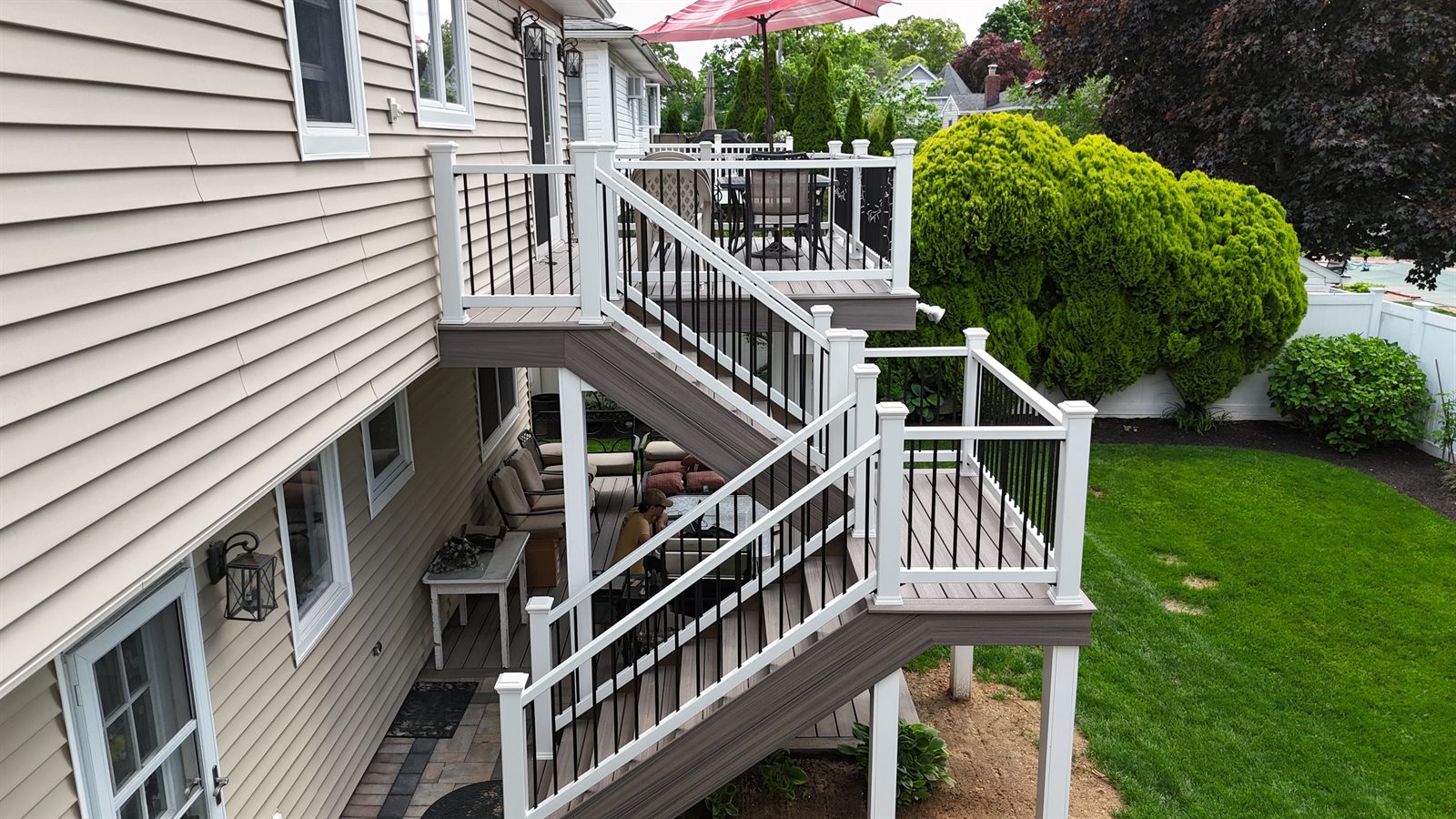 Custom deck built by Level Line in Wantagh, NY — view 1